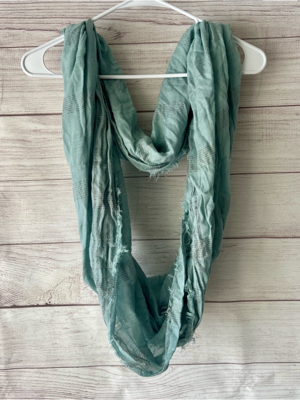 Textured Infinity Scarf in Seafoam Green